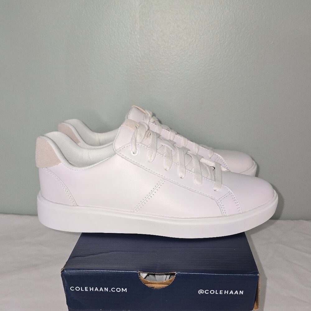 Cole Haan Women's Grand Crosscourt Coaster Sneaker, white/dove, Size 8.5, NIB